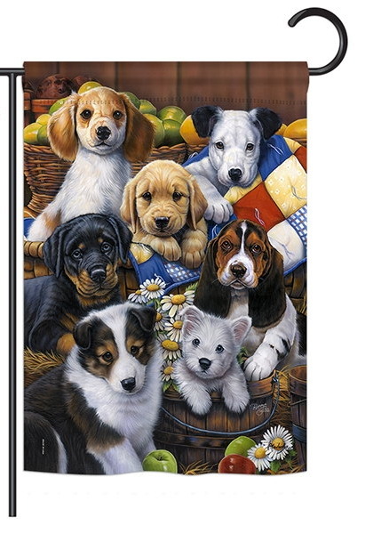 Country Bumpkin Puppies Garden Flag