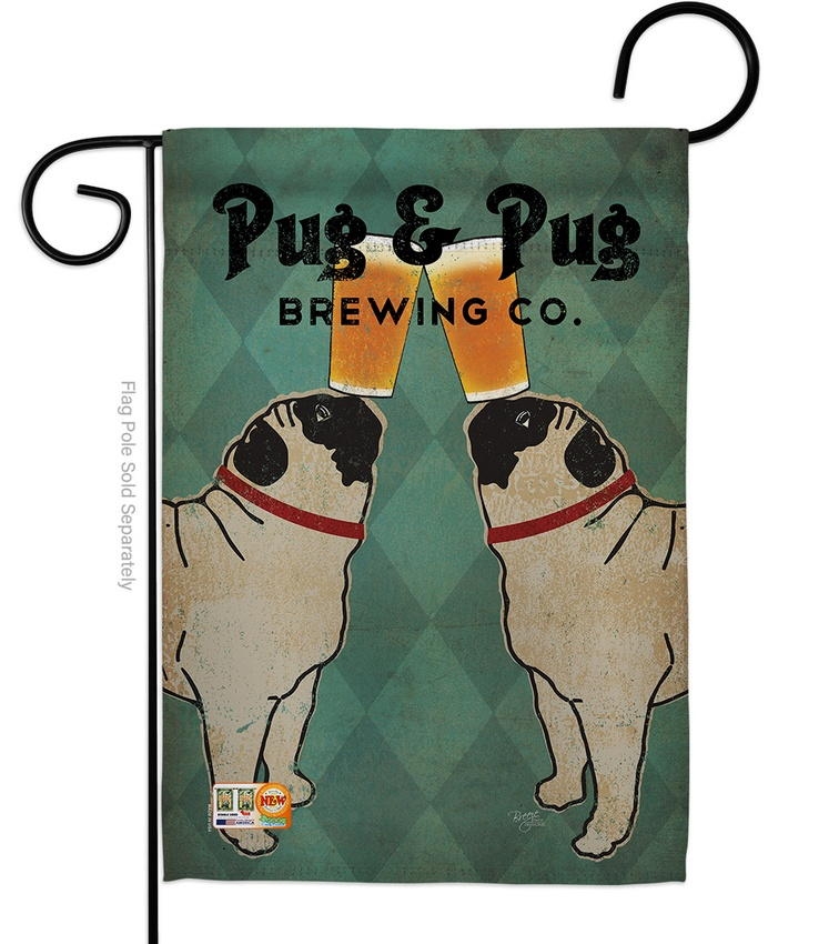 Pug And Brewing Garden Flag