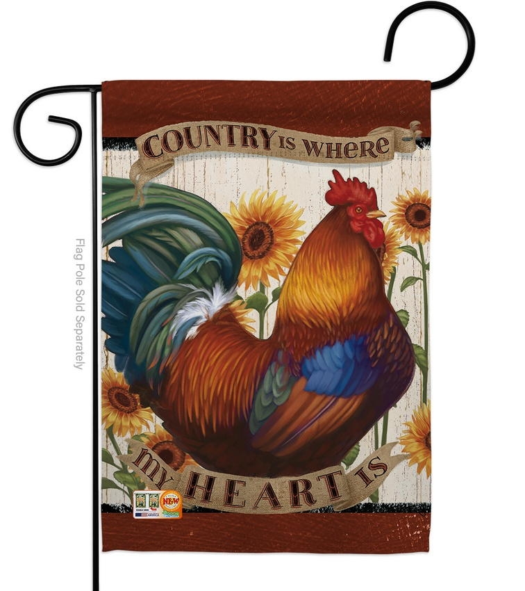 Country My Heart Garden Flag