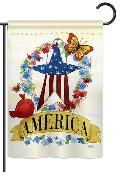 America Banner Star Garden Flag