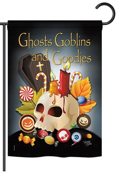 Ghosts Goblins and Goodies Garden Flag
