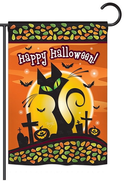 Halloween Black Cat Garden Flag