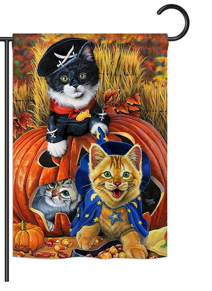 Halloween Kittens Garden Flag