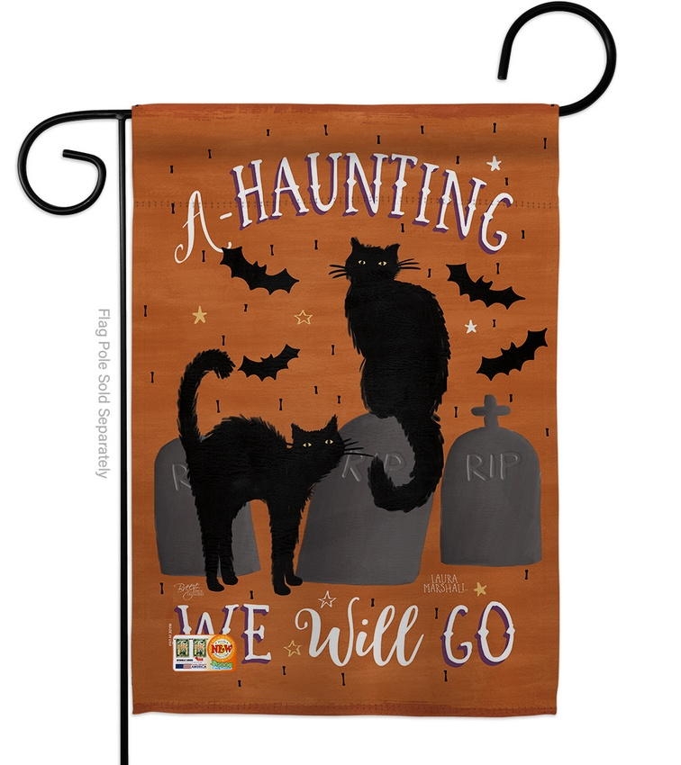 Haunting We Go Garden Flag