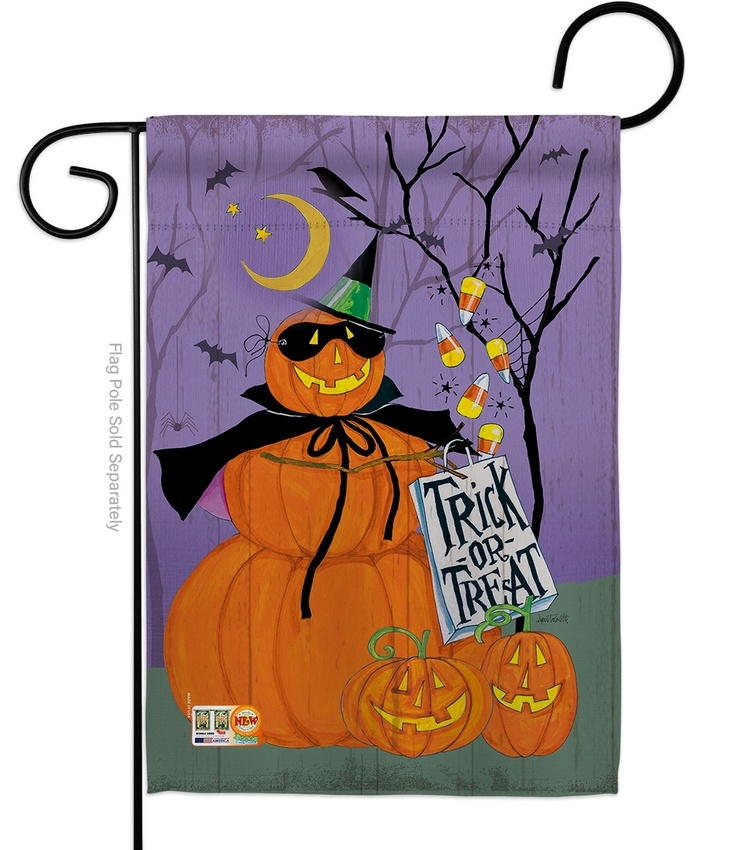 Happy Pumpkin Trio Garden Flag