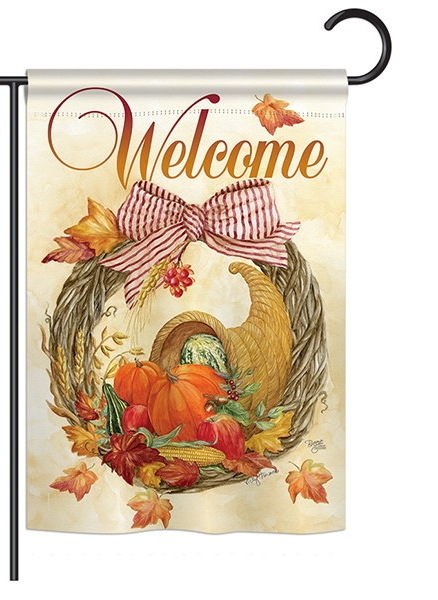 Cornucopia Wreath Garden Flag