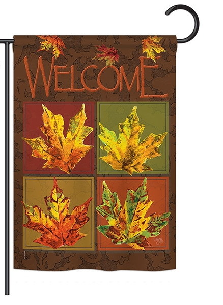 Fall Leaves Collage Garden Flag