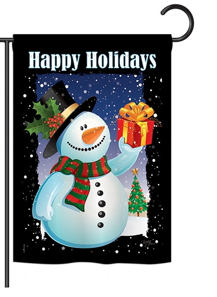 Holiday Snowman Garden Flag