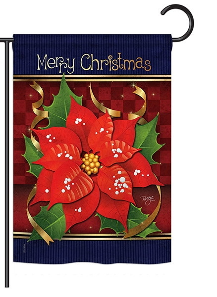 Poinsettia Love Garden Flag