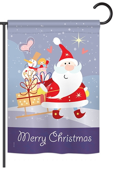 Santa\'s Star Garden Flag