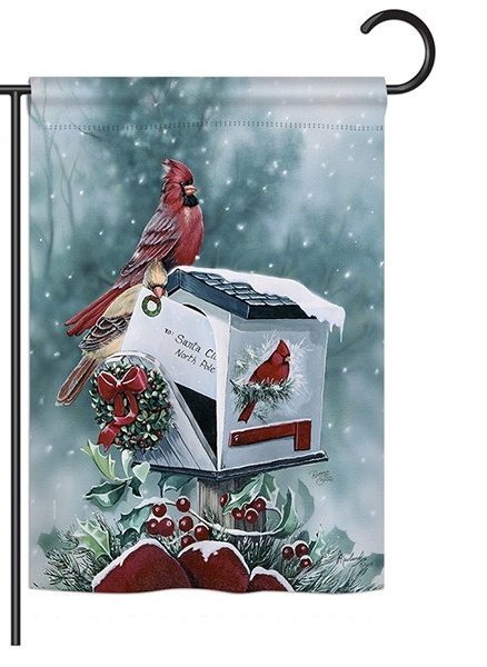 Christmas Cardinals Garden Flag