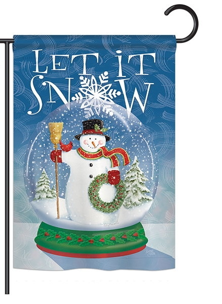 Snow Globe Snowman Garden Flag