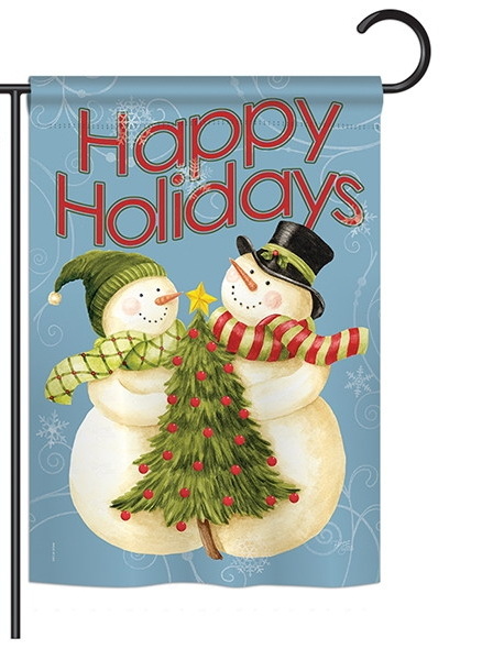 Happy Holidays Tree Garden Flag