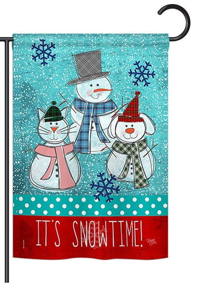 It\'s Snowtime Garden Flag