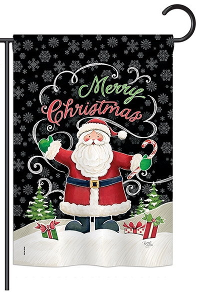 Candy Cane Santa Garden Flag