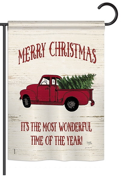 Merry Christmas Vintage Truck Garden Flag