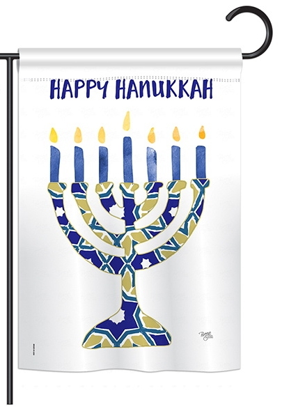 Hanukkah Menorah Garden Flag