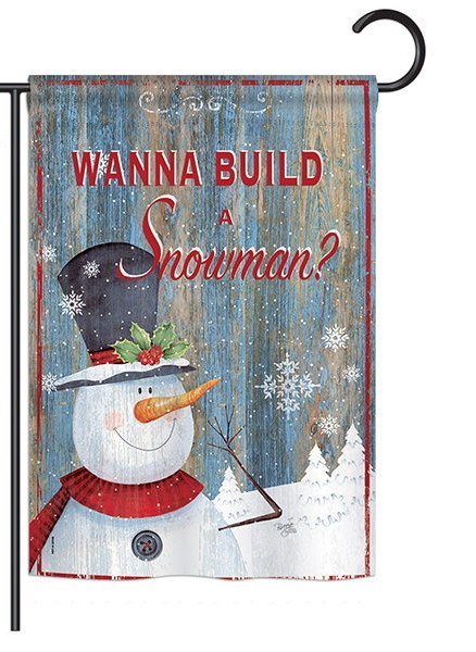 Build a Snowman Garden Flag