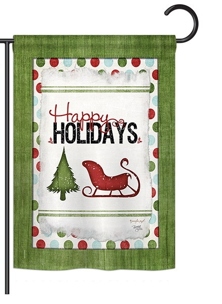 Classic Happy Holidays Garden Flag