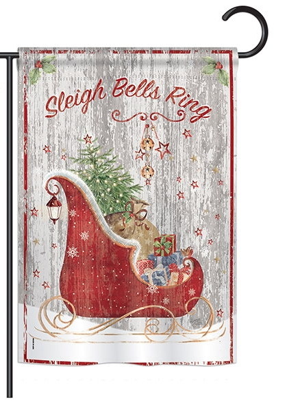 Sleigh Bells Ring Garden Flag