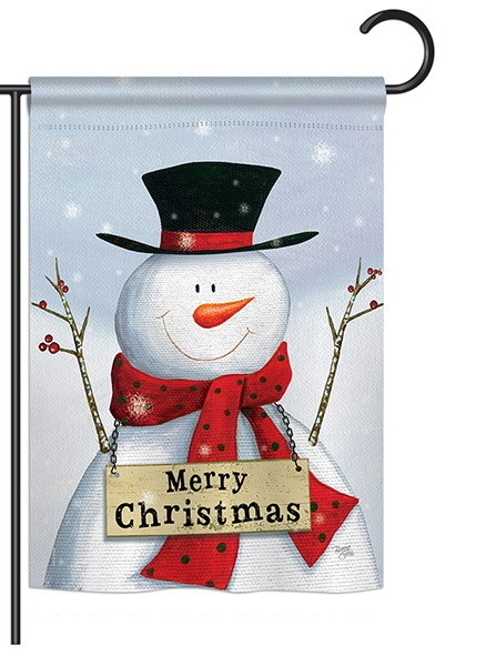 Joyful Snowman Christmas Garden Flag