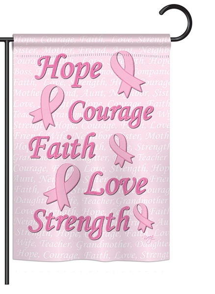 Hope, Faith, Courage Garden Flag