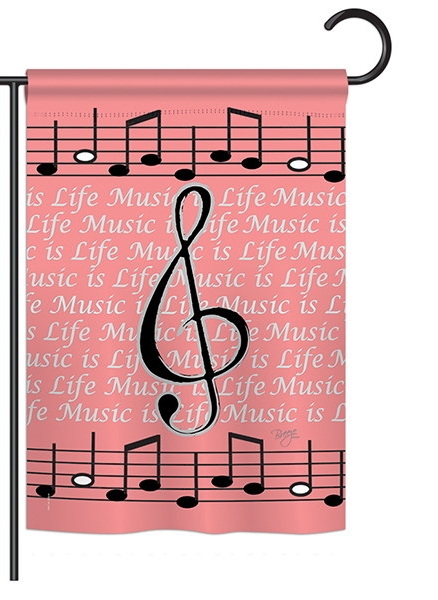 Music is Life Garden Flag