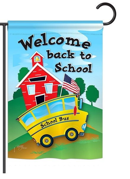 School Bus Garden Flag