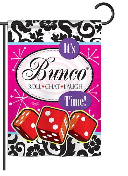 It\'s Bunco Time Garden Flag