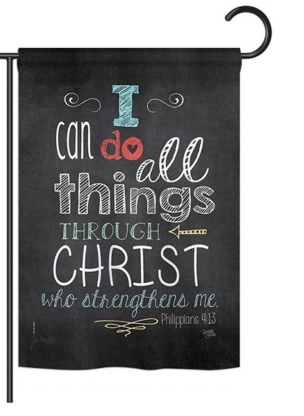 All Things Through Christ Garden Flag