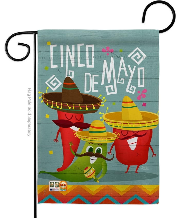 Chili Pepper Cinco de Mayo Garden Flag