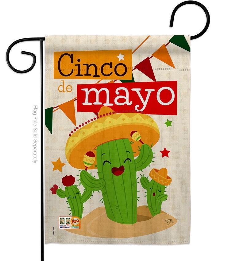 Cactus Fiesta Cinco de Mayo Garden Flag