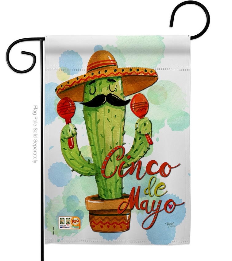 Mr Cactus Cinco de Mayo Garden Flag