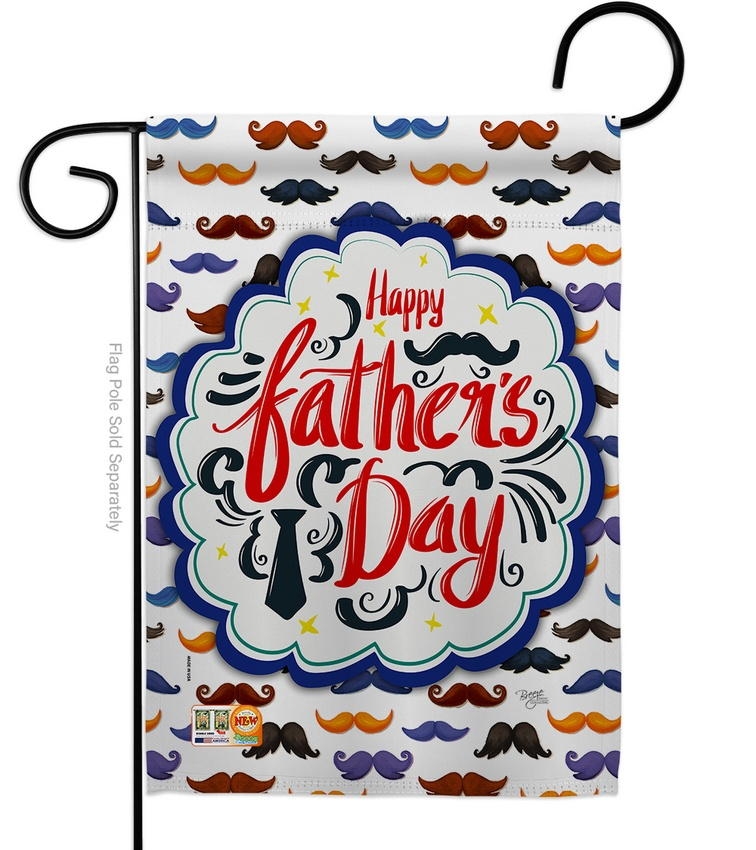 Happy Father\'s Day Mustache Garden Flag