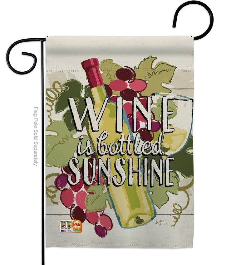 Wine In Sunshine Garden Flag