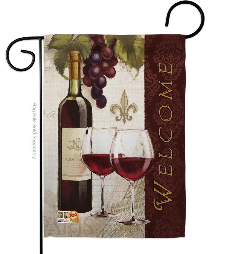 Welcome Wines Garden Flag