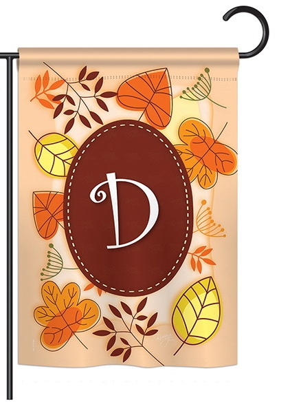 Autumn D Monogram Garden Flag