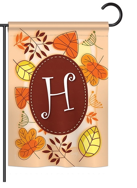 Autumn H Monogram Garden Flag