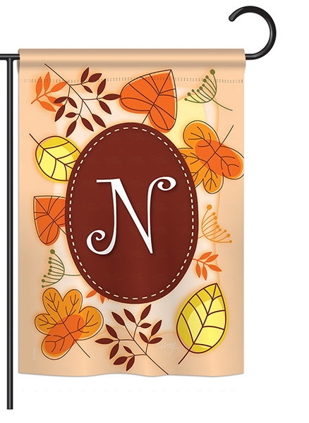 Autumn N Monogram Garden Flag