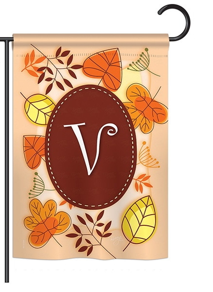 Autumn V Monogram Garden Flag