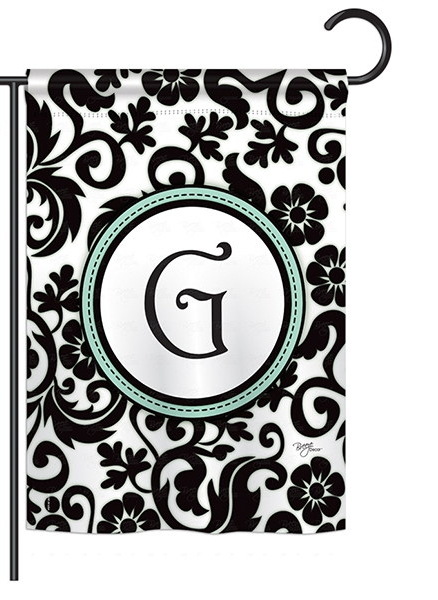 Damask G Monogram Garden Flag