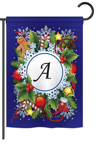 Winter A Monogram Garden Flag