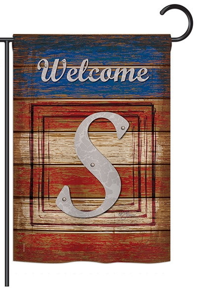 Patriotic S Monogram Garden Flag