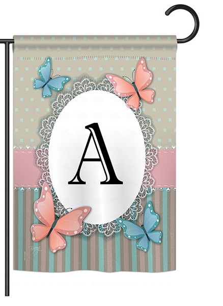 Butterflies A Monogram Garden Flag