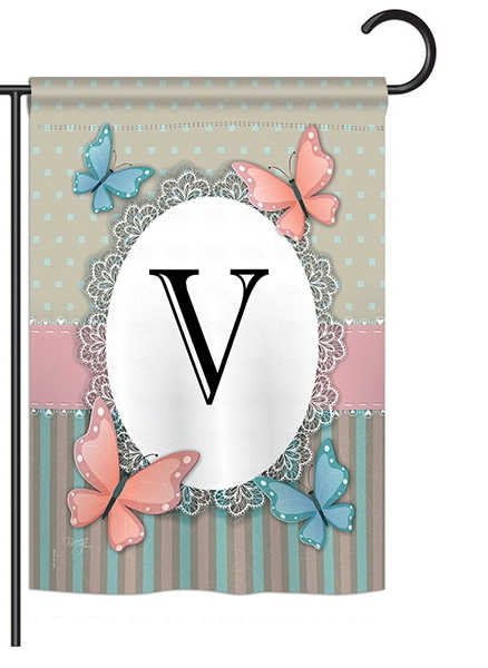 Butterflies V Monogram Garden Flag