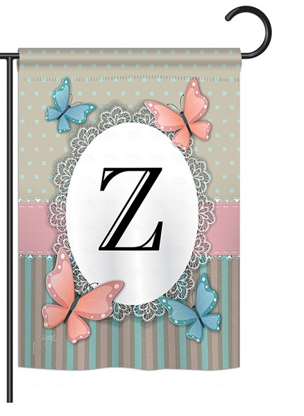 Butterflies Z Monogram Garden Flag