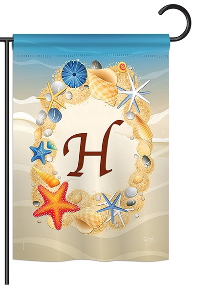 Summer H Monogram Garden Flag