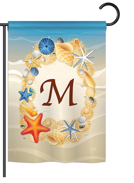 Summer M Monogram Garden Flag