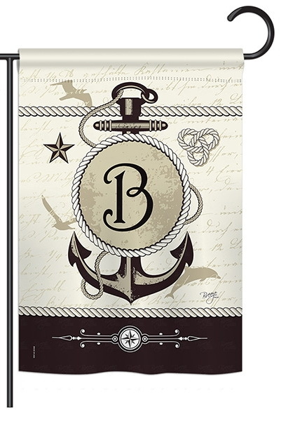 Nautical B Monogram Garden Flag