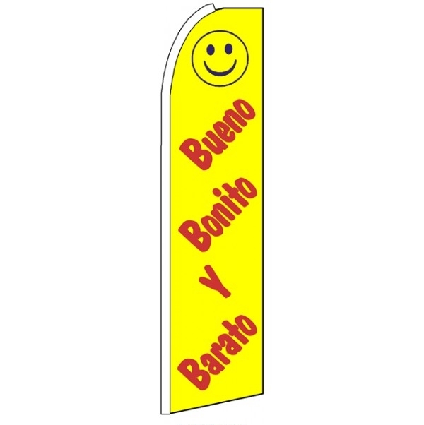 Bueno Bonito Y Barato Feather Flag 3' x 11.5'